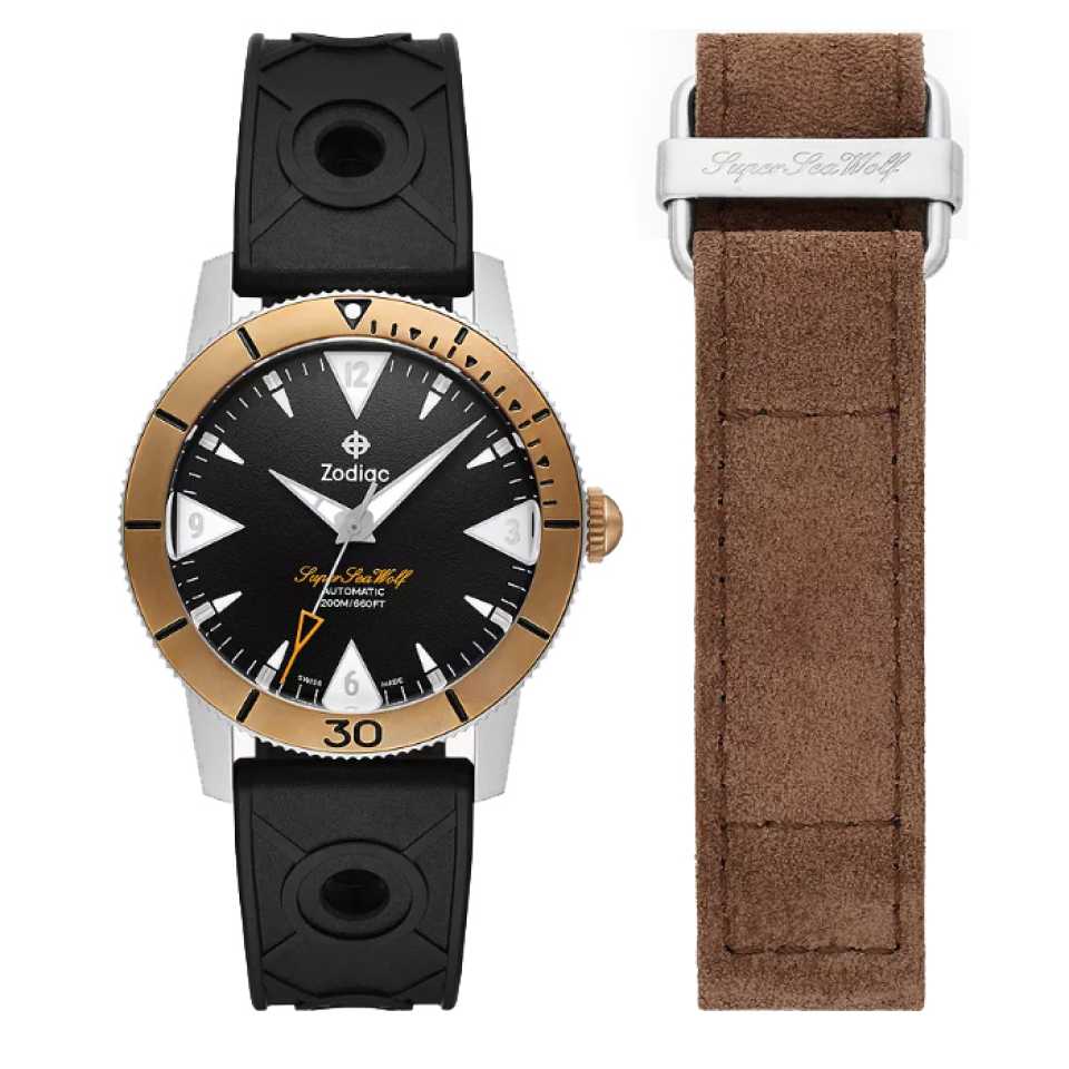 Zodiac Super Sea Wolf Bronze Diver Automaatic Rubber Watch